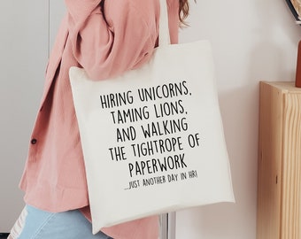 Funny Hr Office Art Tote Bag, Human Resource Professional Day Canvas Tote, Human Resources Office Decor Gift, Funny Hr Office Art Gift