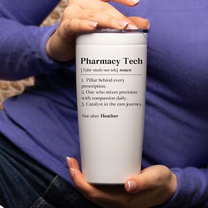 Personalized Pharmacy Tech Tumbler, Custom Pharmacy Technician Gift, Pharmacy Week 2025 Travel Mug, Pharmacy Squad Outdoor Cup