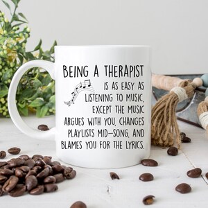 Funny Therapist Mug, Therapy Humor Gift, New Therapist Coffee Mug, Therapist Graduation Cup, Psychologist Joke Gift Mug, Therapist Dad Mug image 2