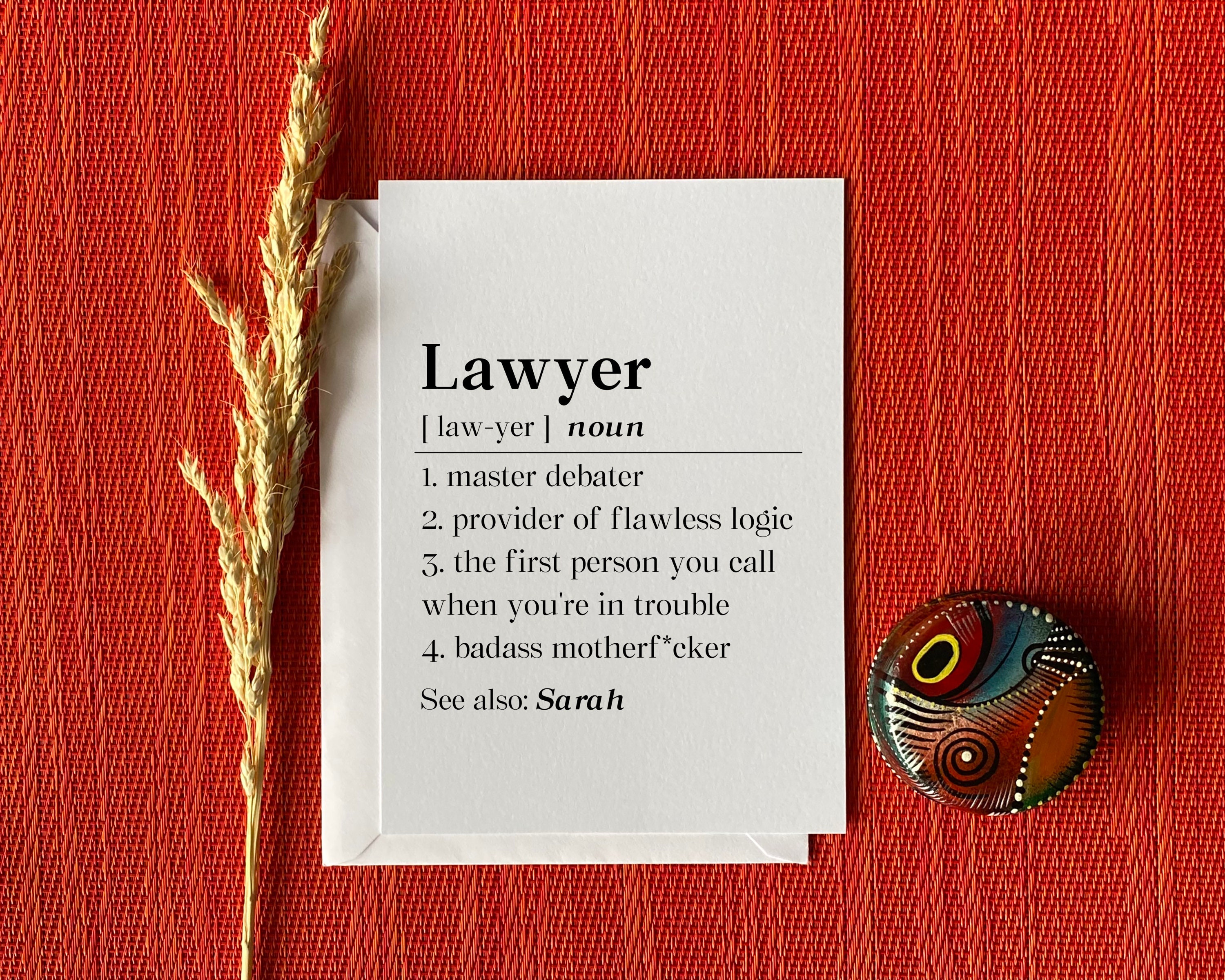 Personalized Lawyer Definition Card Lawyer Appreciation Card Etsy
