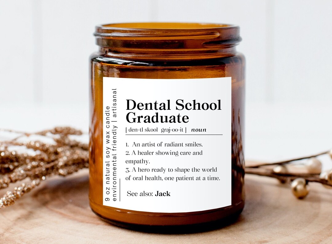 Personalized Dental School Graduate Candle, Custom Dental School Grad