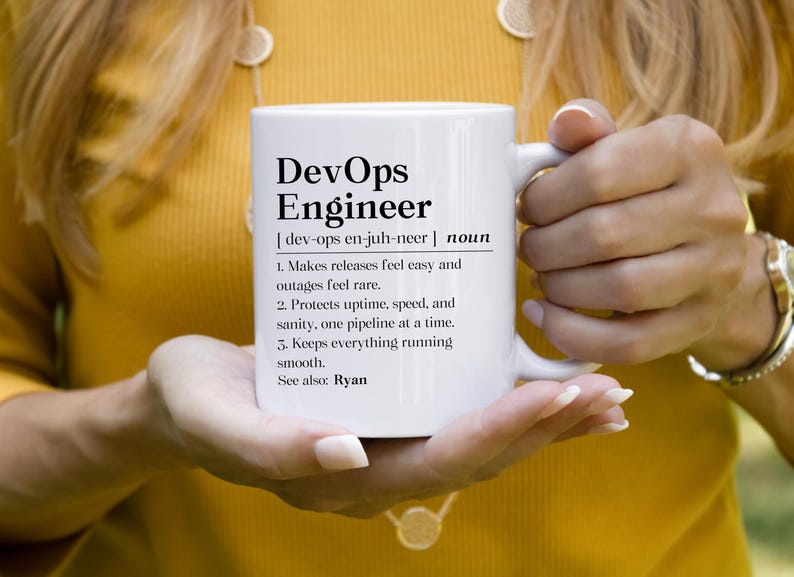 Personalized Devops Engineer Mug, Devops Definition Gift, Devops Birthday Coffee Mug, It Coworker Cup, Personalized Devops Engineer Gift image 4