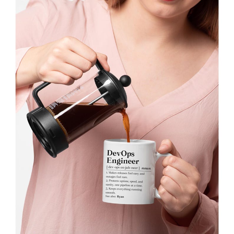 Personalized Devops Engineer Mug, Devops Definition Gift, Devops Birthday Coffee Mug, It Coworker Cup, Personalized Devops Engineer Gift image 3