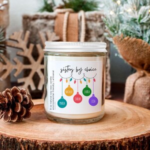Sisters By Choice Candle, Personalized Group Of Friends Christmas Gift, For Best Friend Candle, Friend Group Gift, Work Bestie Coworker Gift afbeelding 2
