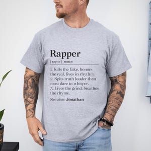 Personalized Rapper Definition Shirt, Hip Hop Gift, Rap Music Tshirt, Freestyler Tee, Rap Singer Apparel T-shirt, Hip Hop Gift, Hip Hop Tee