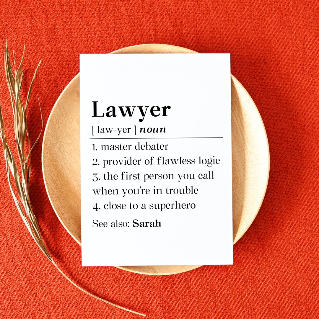 Personalized Lawyer Definition Card, Lawyer Appreciation Gift, for