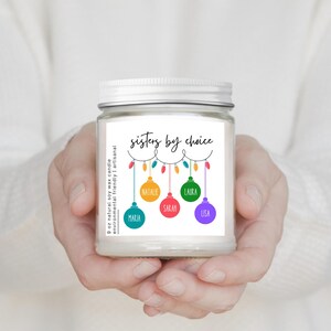Sisters By Choice Candle, Personalized Group Of Friends Christmas Gift, For Best Friend Candle, Friend Group Gift, Work Bestie Coworker Gift afbeelding 3