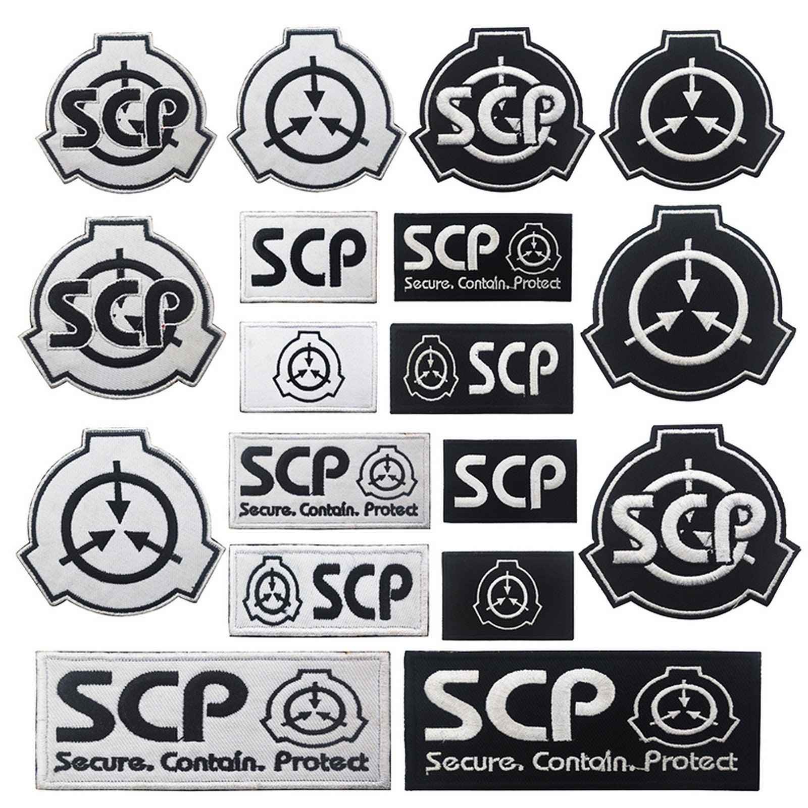 SCP Logo Rectangle 3-inch Patch Hook & Loop Back Black and 