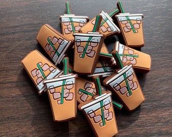 Iced Coffee Silicone Focal Beads | Coffee Loose Beads, Wholesale Bulk Silicone Beads