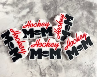 Hockey Mom Silicone Focal Beads | Hockey Mom Sport Loose Silicone Beads, Wholesale Bulk Silicone Beads | DIY Craft Supplies