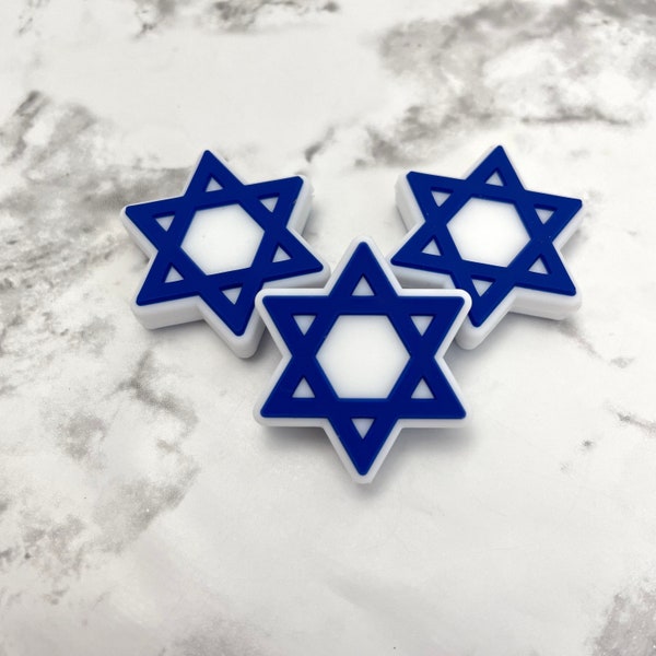 Star of David Silicone Focal Beads | Jewish Star Hanukkah Themed Holiday  Loose Silicone Beads, Bulk Silicone Beads for Beadable Pens & DIY