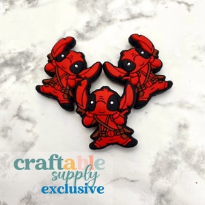 Red Hero Alien Silicone Focal Beads | Exclusive Hawaiian Alien Character Loose Silicone Beads for DIY Crafts