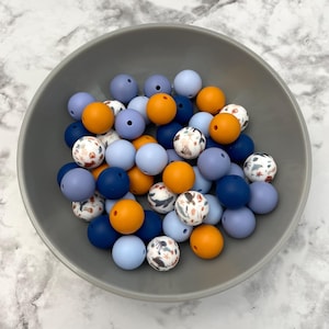 Sea Adventures 15mm Silicone Bead Pack | 50 PCS BULK | Under the Sea Animals Themed Loose Food Grade Silicone Beads for DIY Crafts