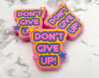 Don't Give Up Silicone Focal Beads | Motivational Positive Affirmation Loose Beads for DIY Crafts