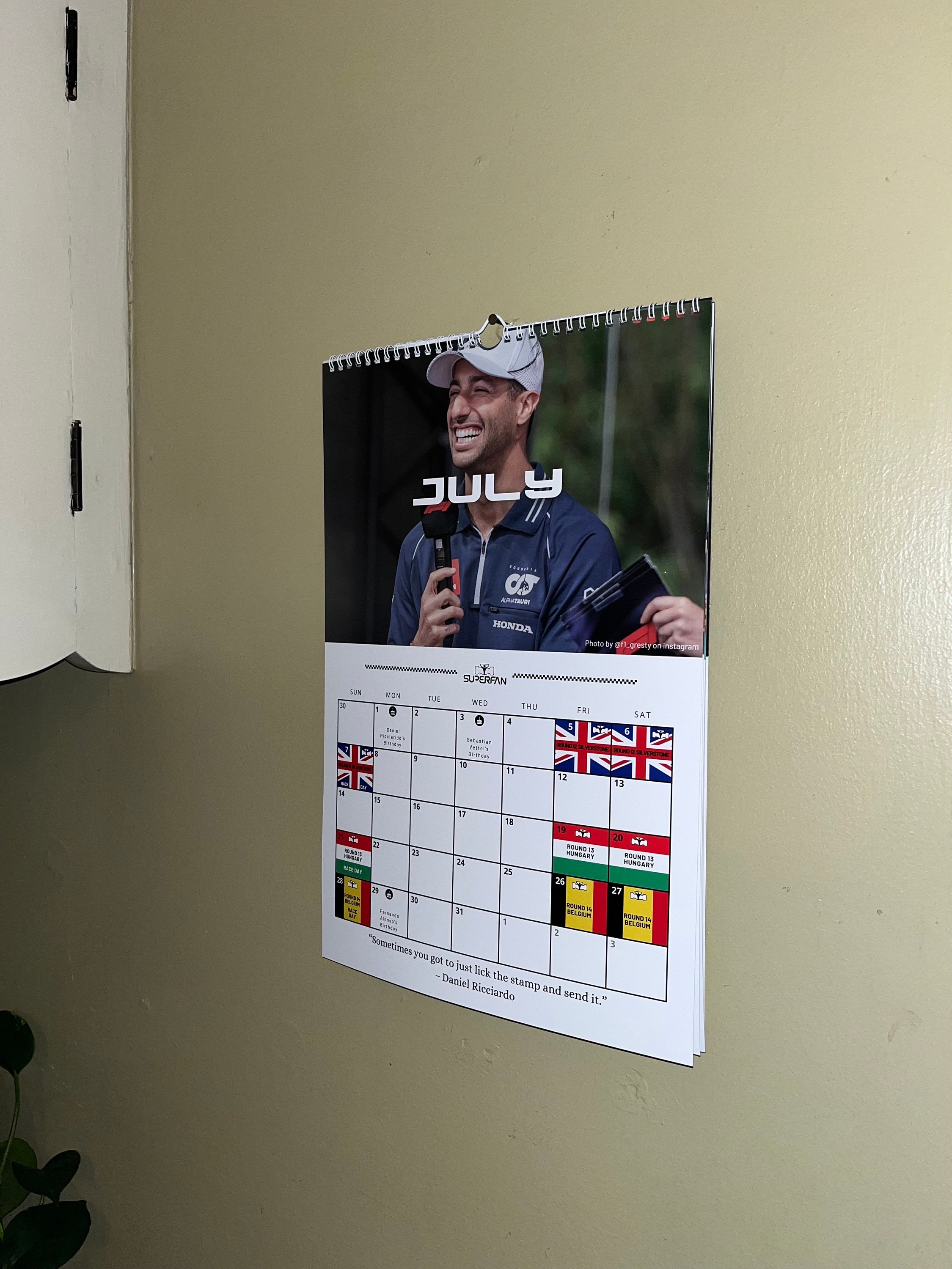 2024 F1 Wall Calendar Formula 1 2024 Calendar F1 Valentines Gift Etsy UK