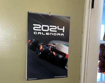 Calendrier mural F1 2024 | Calendrier Formule 1 2024 | Cadeau de Saint-Valentin F1
