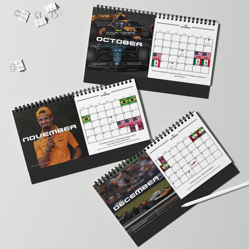 2024 F1 Desk Calendar F1 2024 Calendar Etsy