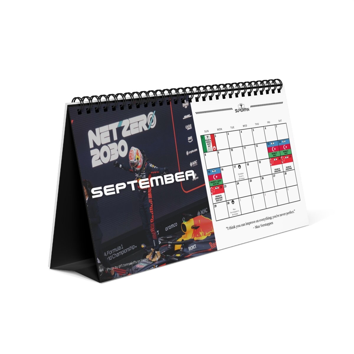 2024 F1 Desk Calendar F1 2024 Calendar Etsy Canada