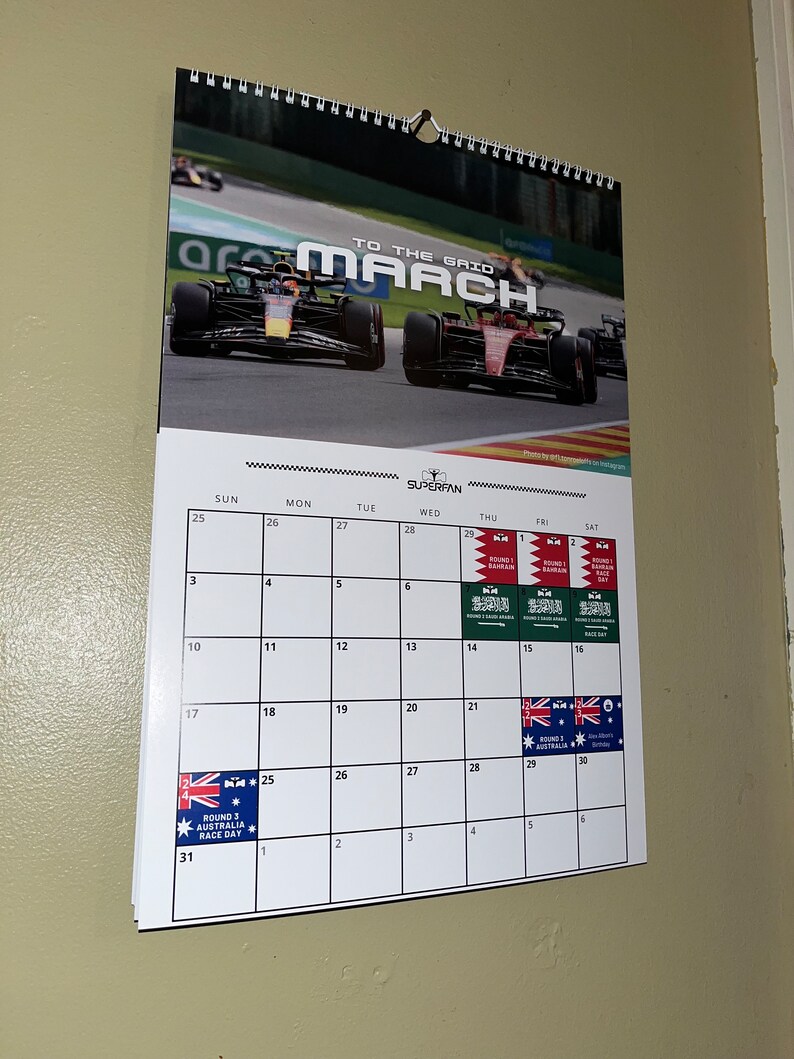 2024 F1 Wall Calendar Formula 1 2024 Calendar Etsy New Zealand