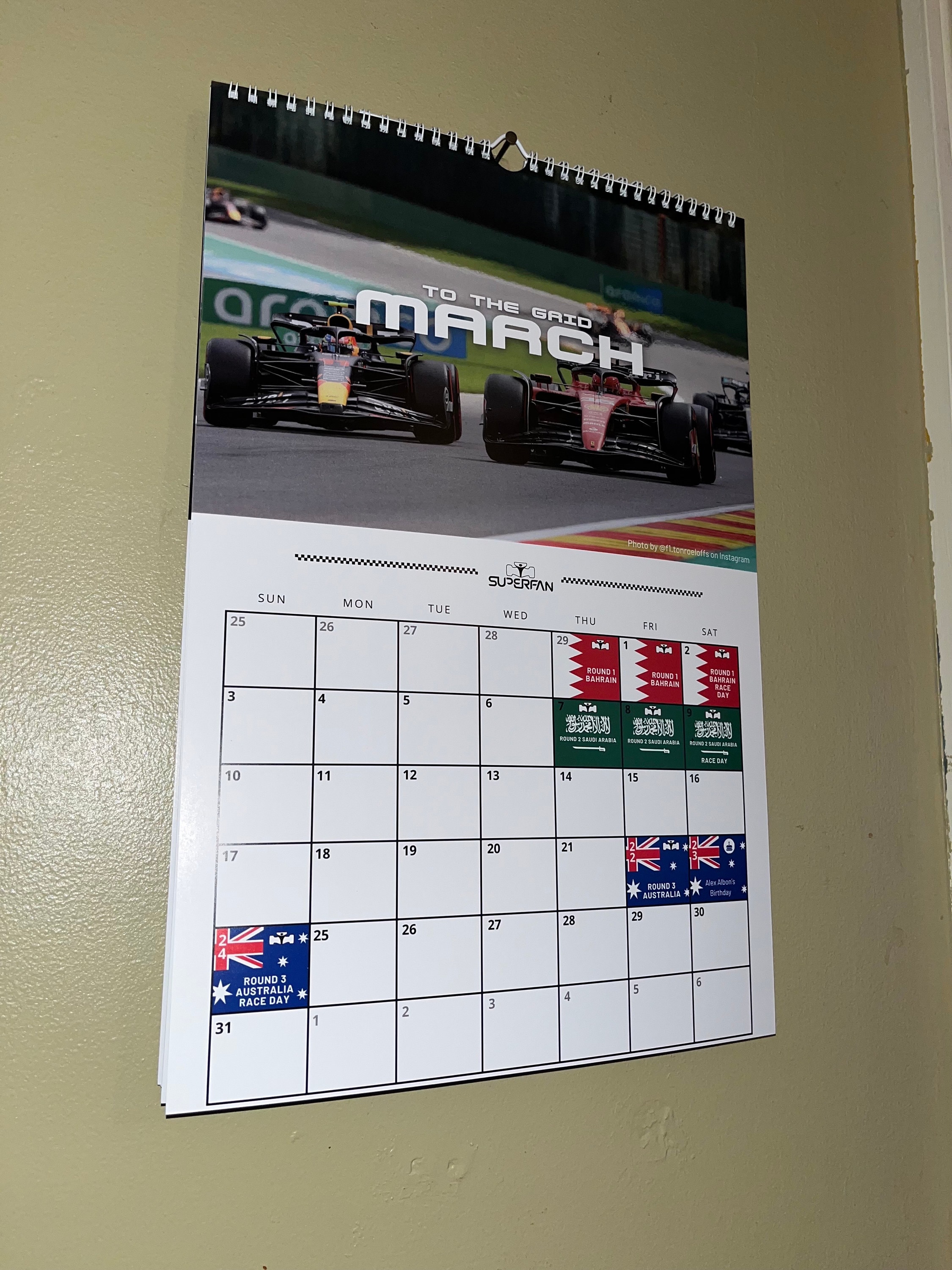 2024 F1 Wall Calendar Formula 1 2024 Calendar F1 Valentines Gift Etsy UK