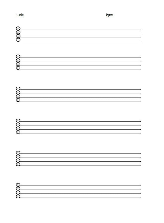 Printable Bass Blank Tab Sheet A4 Etsy