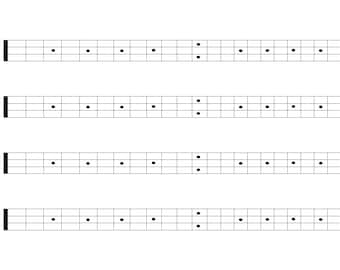 printable bass blank fretboard chart