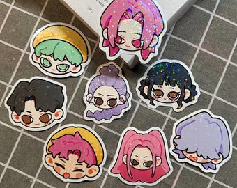 Adesivos Kpop Demon Hunters | Huntrix, Saja Boys, Arte em Vinil à Prova d'Água (7 cm)
