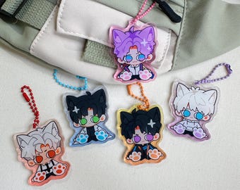 Cute Love and Deepspace Acrylic Keychain featuring Sylus, Caleb, Zayne, Rafayel and Xavier for Anime Ita Bags