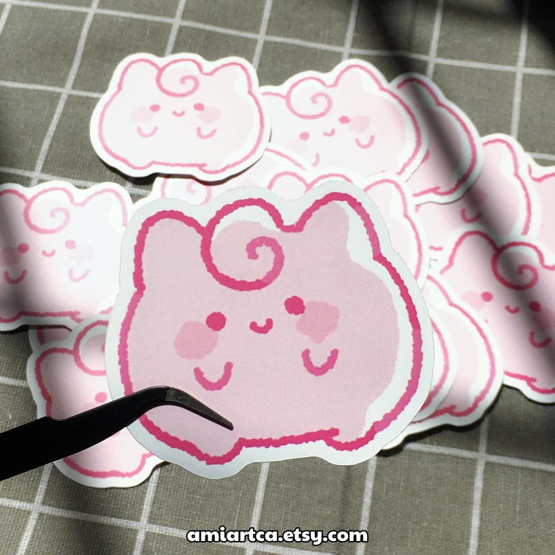 Adesivo de vinil kawaii de Pokémon | Jigglypuff, Mimikyu, Rowlet, Mew, Snorlax | Adesivo à prova d'água para laptop, caderno, Kindle, bullet journal, garrafa de água Jigglypuff