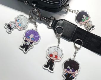 Love and Deepspace Anime Keychain | Cute Sylus, Caleb, Rafayel, Zayne, Xavier Acrylic Charm