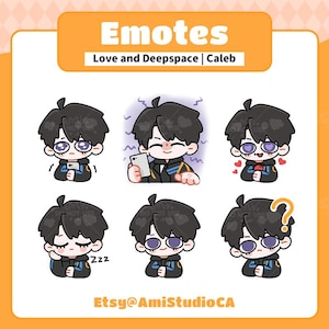 Caleb Love and Deepspace - Premade Emote Pack (6) | Twitch Emotes | Discord Emotes | Youtube Emotes | PFP