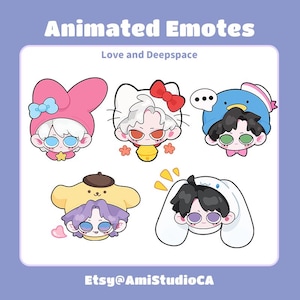 Love and Deepspace - Premade Animated Emote Pack (5) | Twitch Emotes | Discord Emotes | Youtube Emotes | PFP