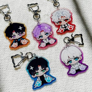 FREE SHIPPING | Love and Deepspace Keychain | Kitty Ver. Sylus, Caleb, Rafayel, Zayne, Xavier and Zayne