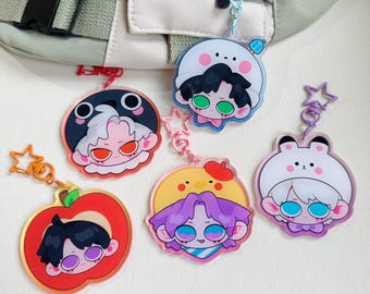 LADS | Love and Deepspace Keychain | Sylus, Caleb, Rafayel, Zayne, Xavier Acrylic Charm | Kawaii Ita Bag Accessories | 7cm Epoxy keychain