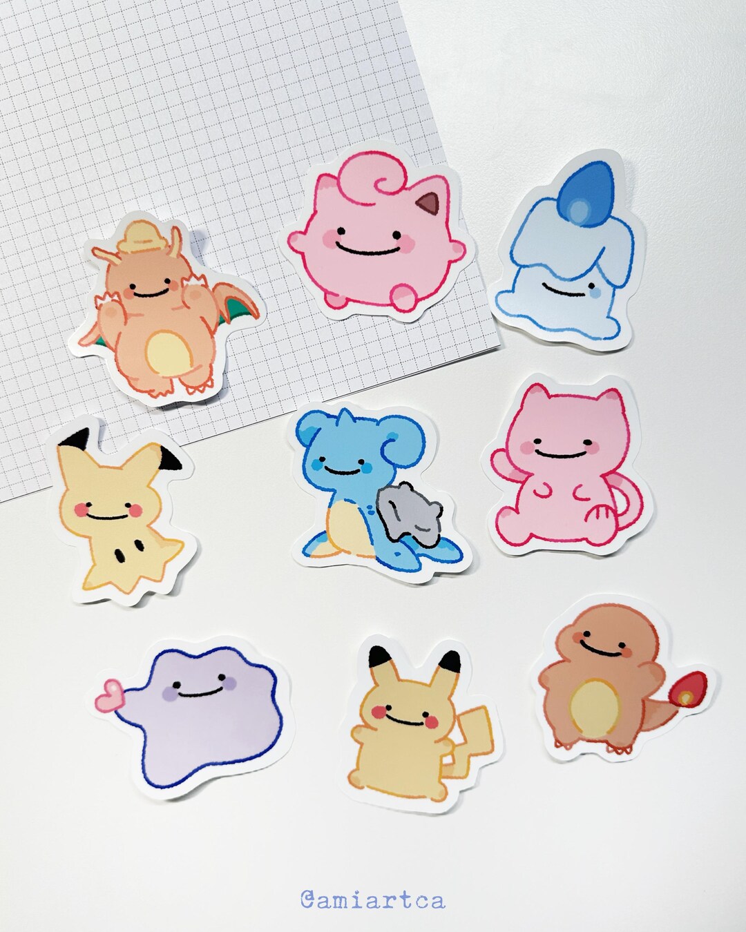 FREE SHIPPING | Ditto as Pokemon Stickers | Jigglypuff, Mimikyu, Ditto ...