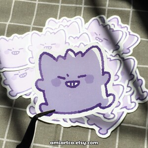 Adesivo de vinil kawaii de Pokémon | Jigglypuff, Mimikyu, Rowlet, Mew, Snorlax | Adesivo à prova d'água para laptop, caderno, Kindle, bullet journal, garrafa de água Gengar