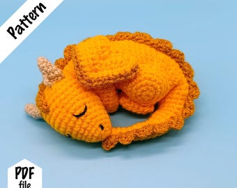 Sleeping Baby Dragon Crochet Pattern PDF File