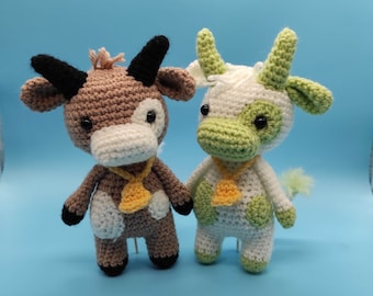 Cute Cow Amigurumi Handmade Crochet Plushy (1 Piece)