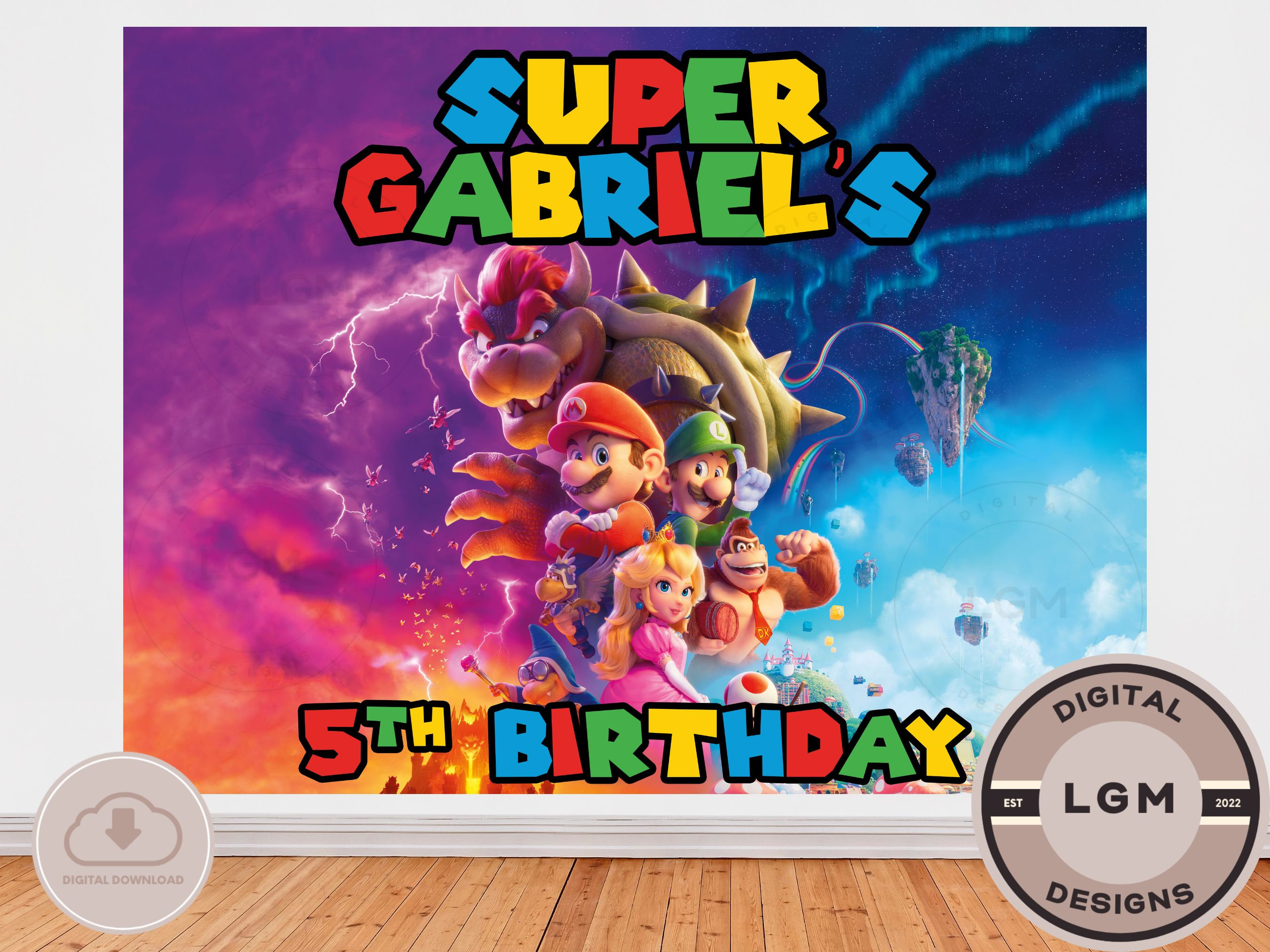 Fond De Scène Anniversaire Super Mario – Rond, Pour Garçon, Fournitures De Fête