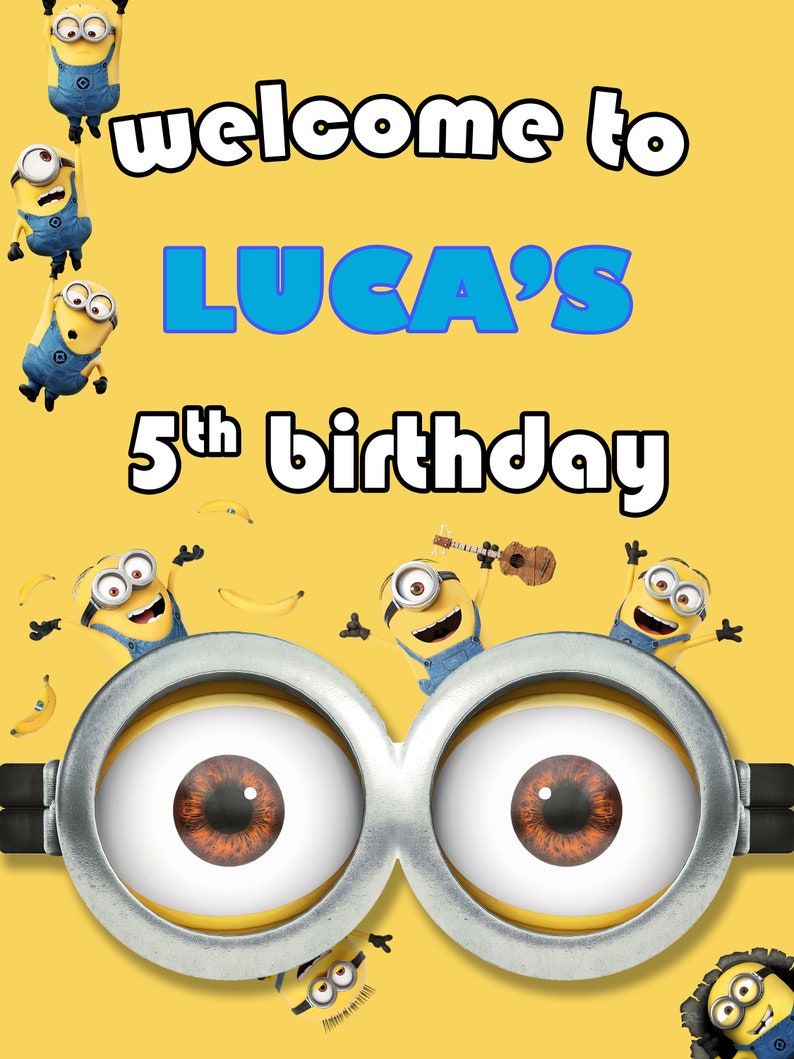 Minions Birthday Welcome Sign Minion Personalized Welcome - Etsy