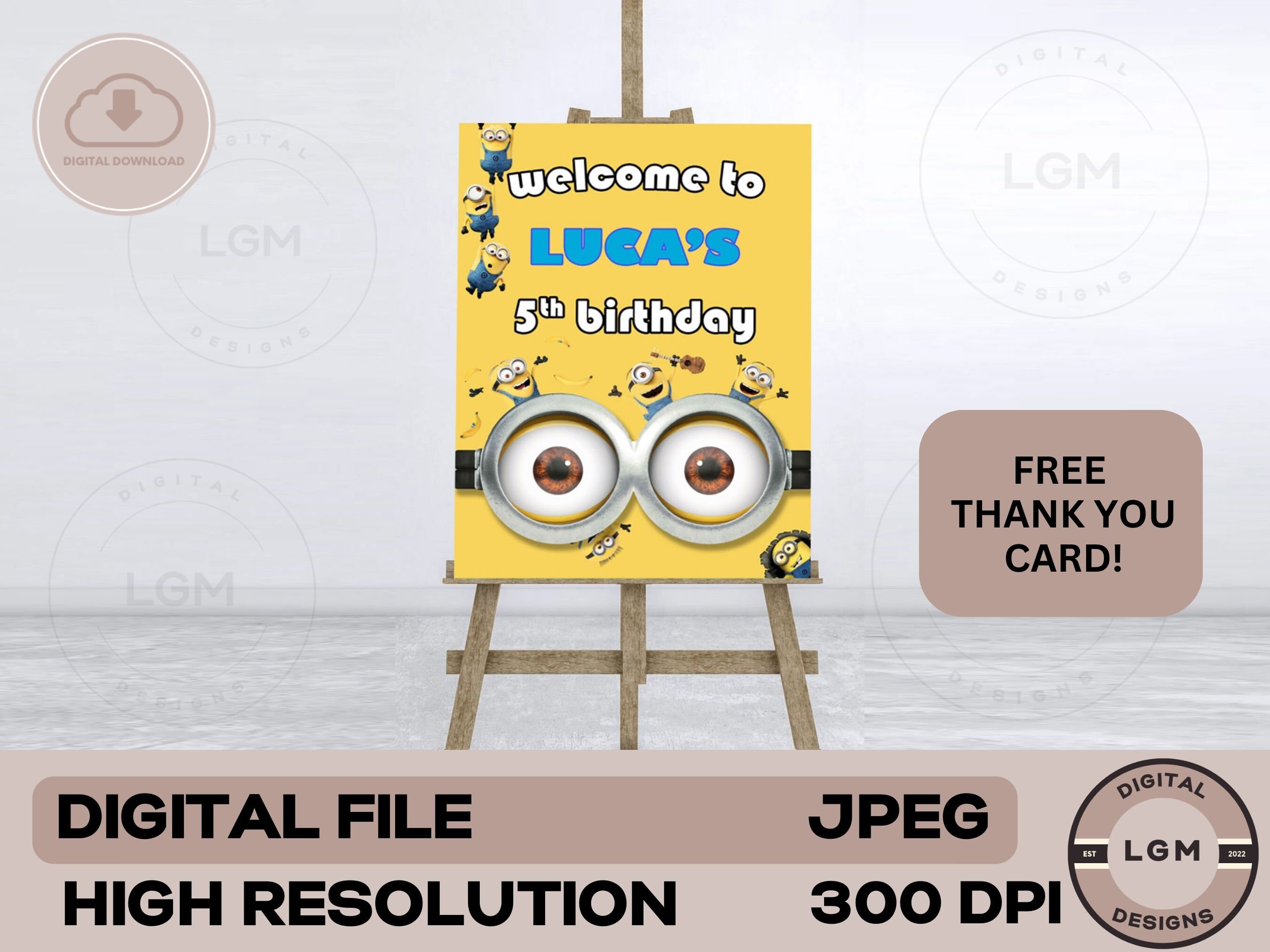 Minions Birthday Welcome Sign Minion Personalized Welcome - Etsy
