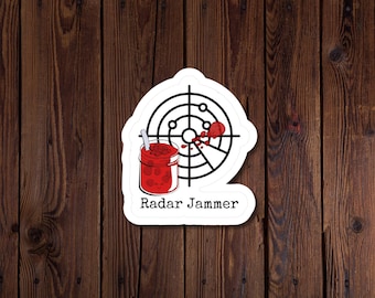 Radar Jammer sticker | Kiss-cut vinyl decal, radar target illustration