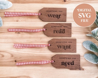 Digital SVG File Christmas Tags / Laser Christmas File / Wooden Christmas Tags / Something You Want Tags / Holiday Gift Ideas
