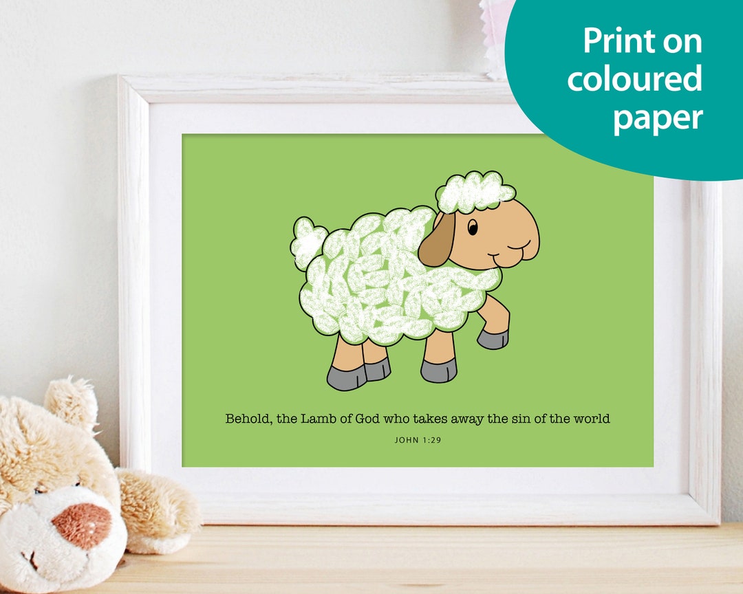 Behold, the Lamb of God / Easter / Lamb / Religious / Finger Print Art