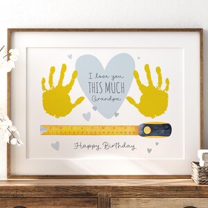 Je t'aime beaucoup grand-père / Joyeux anniversaire / Cadeau / Art de l'empreinte de main / Imprimable souvenir DIY pour tout-petits/bébés / TÉLÉCHARGER ET Imprimer