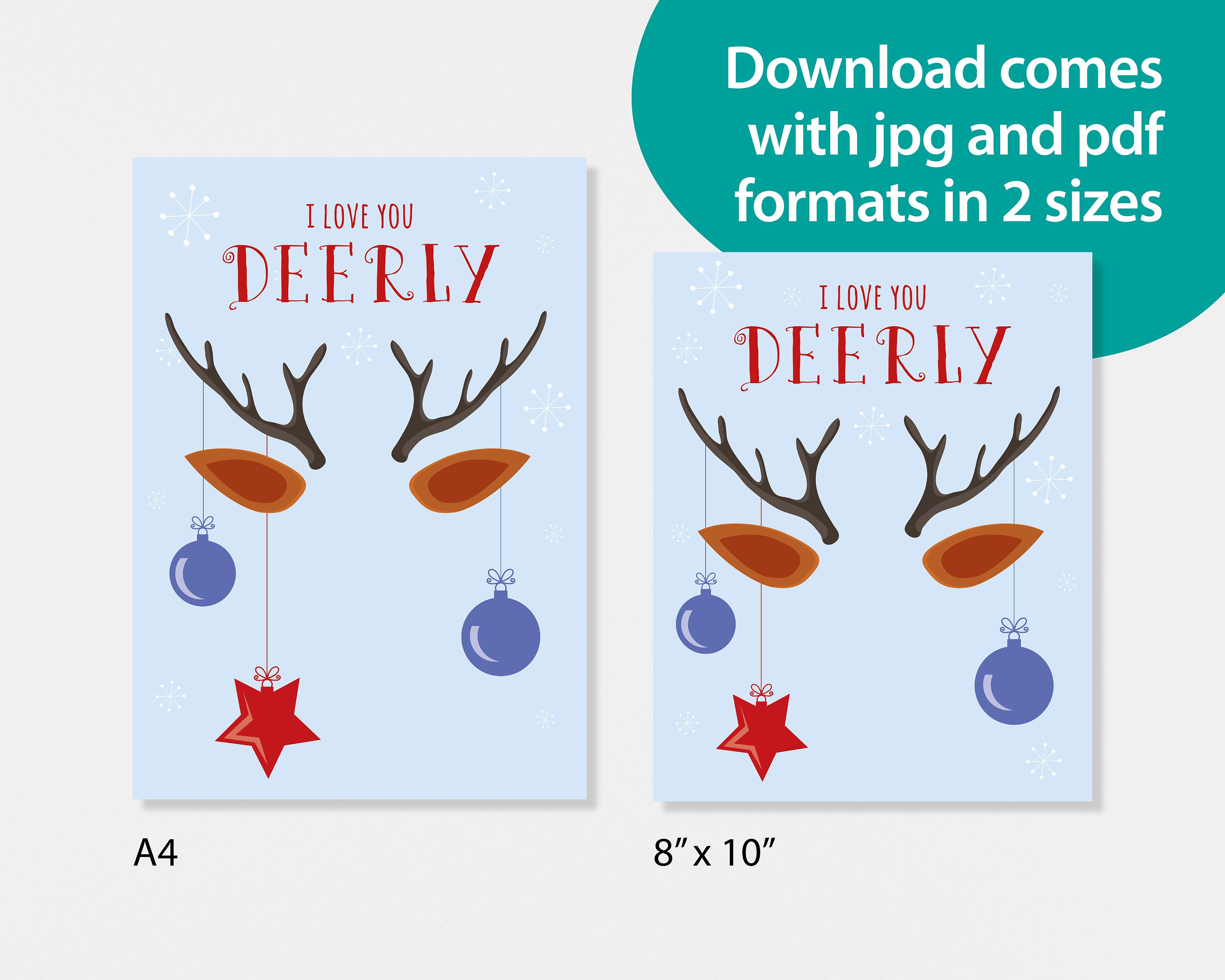 I Love You Deerly / Reindeer / Footprint Art / Christmas Decor ...