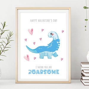 Valentinstag / I Think You Are Roarsome / Dinosaurier / Valentinstag Geschenk / Fußabdruck Kunst / druckbares Kleinkind/Baby Andenken / DOWNLOAD & Print