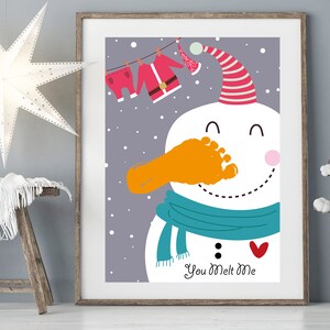 You Melt Me / Snowman / Christmas / Footprint Art / Christmas Decor / Printable Child/Toddler/Baby DIY Keepsake / DOWNLOAD & Print