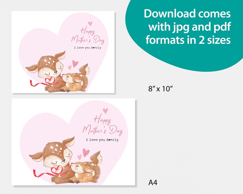 Happy Mother's Day, I Love You Deerly / Handprint Art / Decor ...