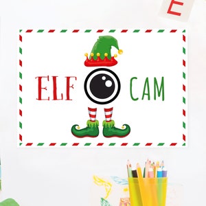 Elf Surveillance Cam sign / Classroom Decor/ Wall Art / Christmas Decor / Digital Download / Wall Decor / Downloadable Print